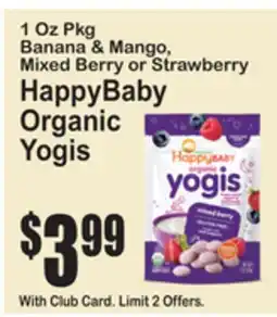 SuperFresh HappyBaby Organic Yogis offer