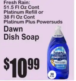 SuperFresh Fresh Rain: 51.5 Fl Oz Cont Platinum Refill or 38 Fl Oz Cont Platinum Plus Powersuds Dawn Dish Soap offer