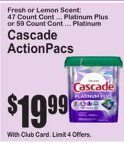 SuperFresh Cascade ActionPacs offer
