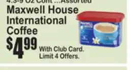 SuperFresh Maxwell House International Coffee offer