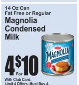 SuperFresh 14 Oz Can Fat Free or Regular Magnolia Condensed Milk offer