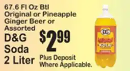 SuperFresh Original or Pineapple Ginger Beer or Assorted D&G Soda offer