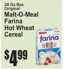 SuperFresh Original Malt-O-Meal Farina Hot Wheat Cereal offer