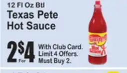 SuperFresh Texas Pete Hot Sauce offer