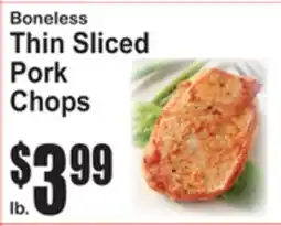 SuperFresh Boneless Thin Sliced Pork Chops offer