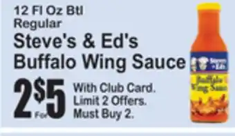 SuperFresh Steve's & Ed's Buffalo Wing Sauce offer
