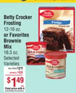Smart & Final Betty Crocker Frosting or Favorites Brownie Mix offer