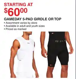 Dunham's Sports GAMEDAY 5-PAD GIRDLE OR TOP offer