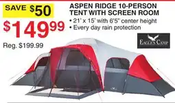 Dunham's Sports EAGLES CAMP ASPEN RIDGE 10-PERSON TENT WITH SCREEN ROOM offer