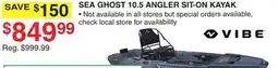 Dunham's Sports VIBE SEA GHOST 10.5 ANGLER SIT-ON KAYAK offer