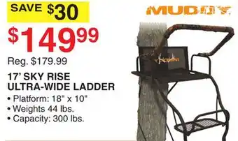 Dunham's Sports 17' SKY RISE ULTRA-WIDE LADDER offer