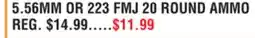 Dunham's Sports 5.56MM OR 223 FMJ 20 ROUND AMMO 20 ROUND AMMO offer
