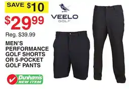 Dunham's Sports MEN'S PERFORMANCE GOLF SHORTS OR 5-POCKET GOLF PANTS offer