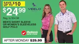 Dunham's Sports MEN'S SHORT SLEEVE OR WOMEN'S SLEEVELESS GOLF POLO offer