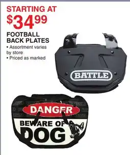 Dunham's Sports FOOTBALL BACK PLATES offer