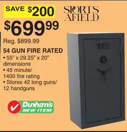 Dunham's Sports SPORTS AFIELD 54 GUN FIRE RATED offer