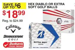 Dunham's Sports HEX DIABLO OR EXTRA SOFT GOLF BALLS offer