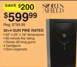 Dunham's Sports SPORTS AFIELD 30+4 GUN FIRE RATED offer