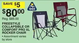 Dunham's Sports FREESTYLE COLLAPSIBLE OR COMFORT PRO XL ROCKER CHAIR offer