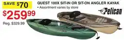 Dunham's Sports QUEST 100X SIT-IN OR SIT-ON ANGLER KAYAK offer