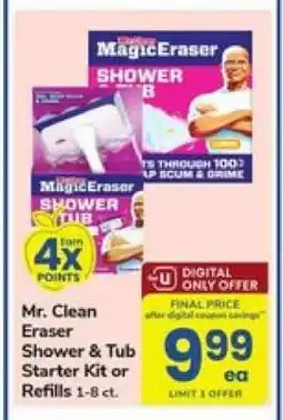 Safeway Mr. Clean Eraser Shower & Tub Starter Kit or Refills 1-8 ct offer