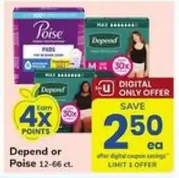 Safeway Depend or Poise offer