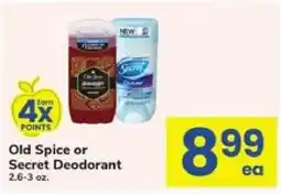 Safeway Old Spice or Secret Deodorant offer