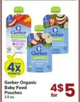 Safeway Gerber Organic Baby Food Pouches offer