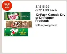 Walgreens 12-Pack Canada Dry or Dr Pepper Products offer