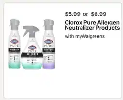 Walgreens Clorox Pure Allergen Neutralizer Products offer