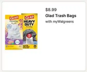 Walgreens Glad Trash Bags offer