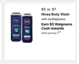 Walgreens Nivea Body Wash offer