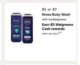 Walgreens Nivea Body Wash offer