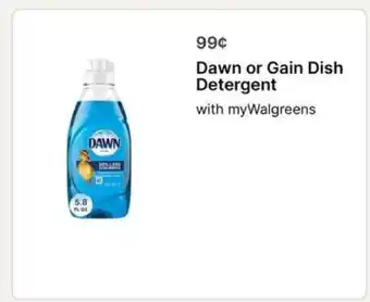 Walgreens Dawn or Gain Dish Detergent offer