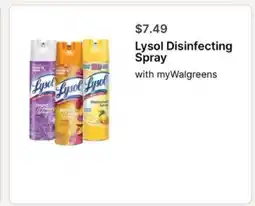 Walgreens Lysol Disinfecting Spray offer