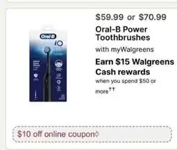 Walgreens Oral-B Power Toothbrushes offer
