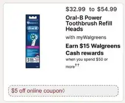 Walgreens Oral-B Power Toothbrush Refill Heads offer