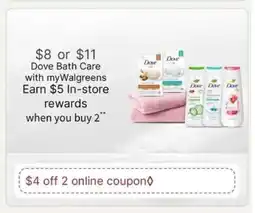 Walgreens Dove Bath Care offer