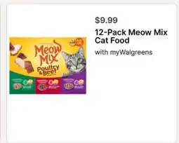 Walgreens 12-Pack Meow Mix Cat Food offer