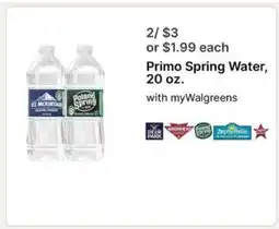 Walgreens Primo Spring Water offer