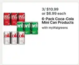 Walgreens 6-Pack Coca-Cola Mini Can Products offer