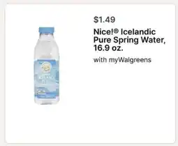 Walgreens Nice! Icelandic Pure Spring Water, 16.9 oz offer