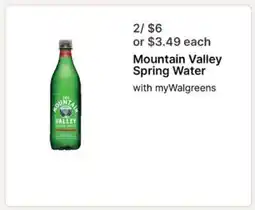 Walgreens Mountain Valley Spring Water offer