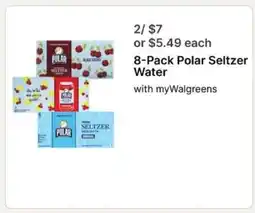 Walgreens 8-Pack Polar Seltzer Water offer