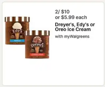 Walgreens Dreyer's, Edy's or Oreo Ice Cream offer