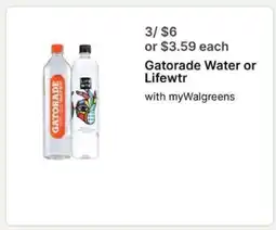 Walgreens Gatorade Water or LIFEWTR offer