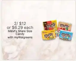 Walgreens M&M'S Share Size Candy offer