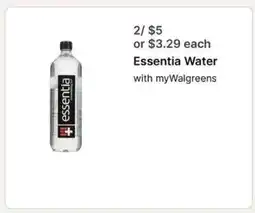 Walgreens essentia Water offer