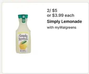 Walgreens Simply Lemonade offer