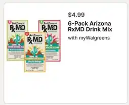 Walgreens 6-Pack Arizona RxMD Drink Mix offer